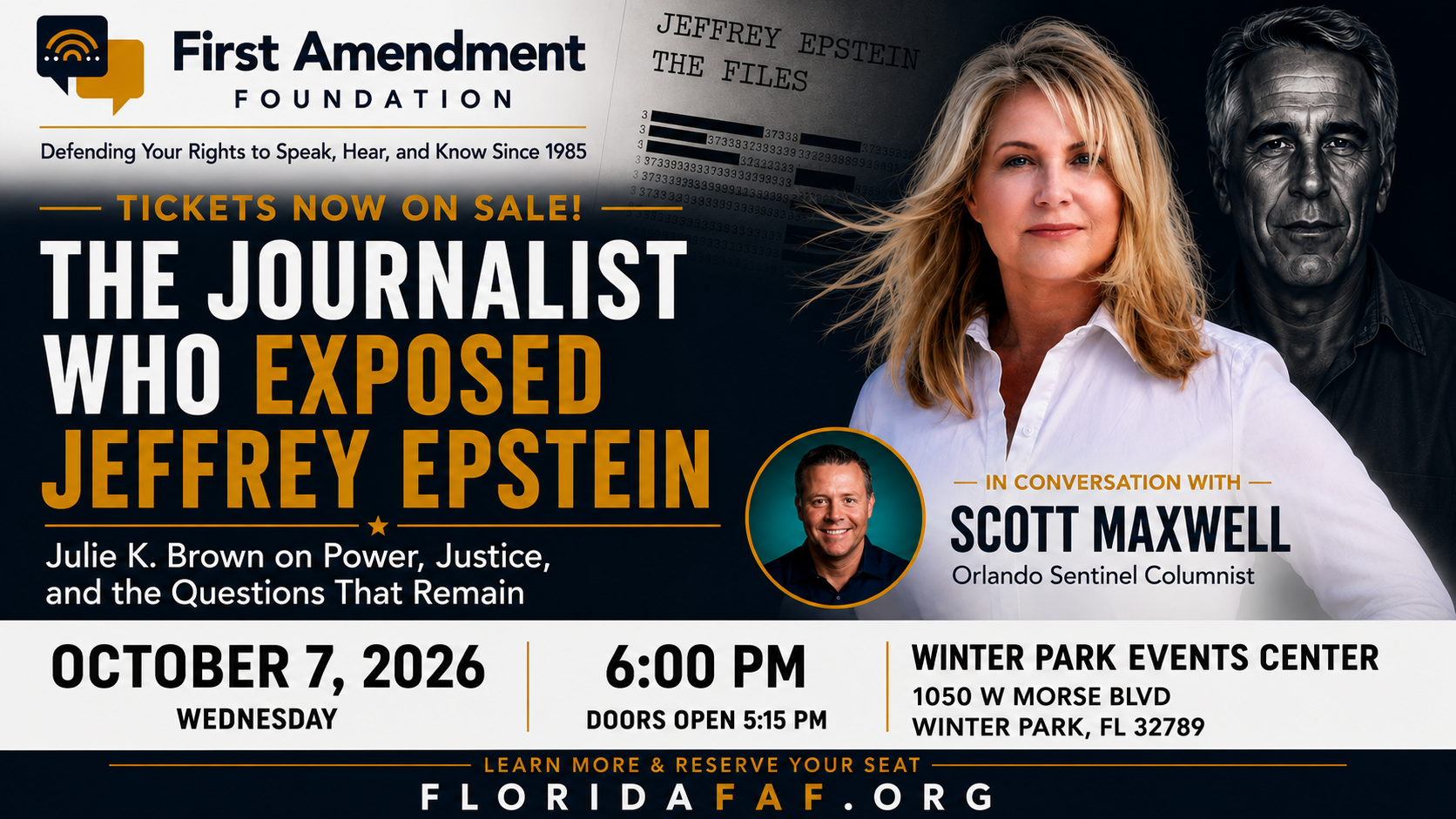 Save the Date: The Journalist Who Exposed Jeffrey Epstein featuring Julie K. Brown